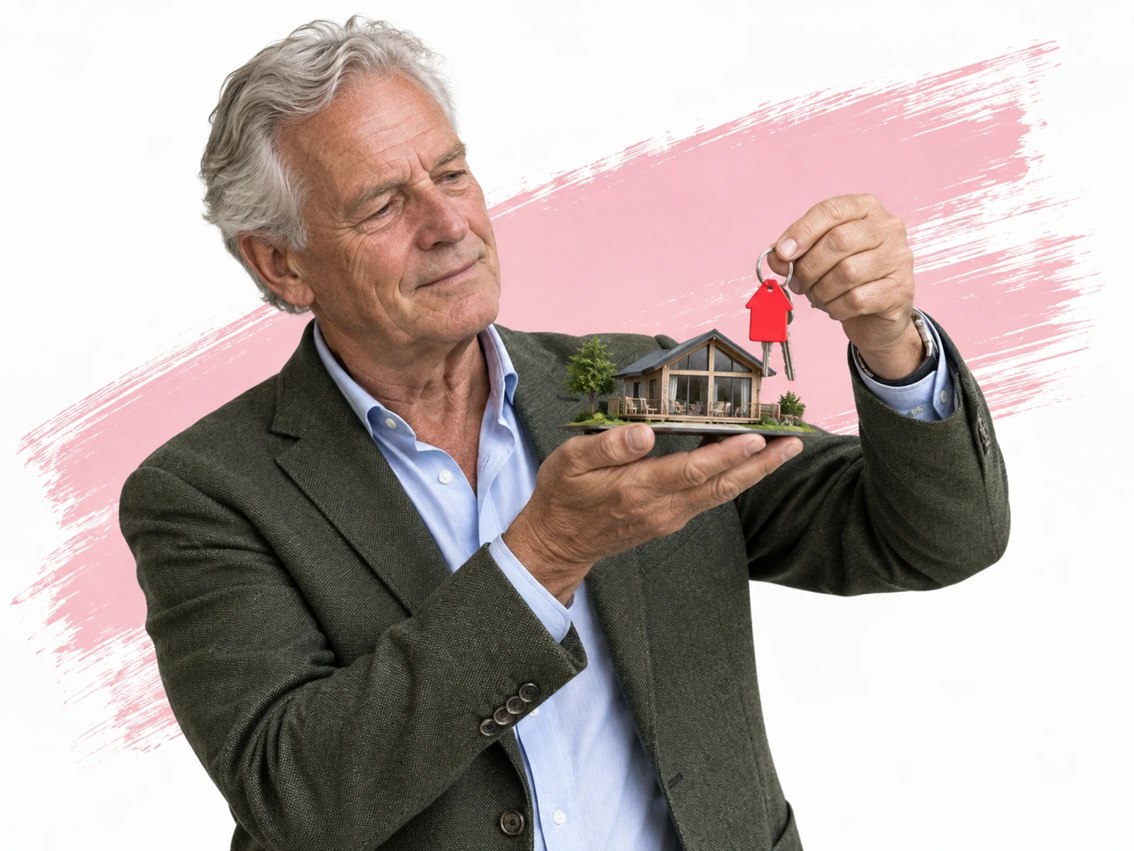 Ondernemer onderzoekt een model van recreatief vastgoed.