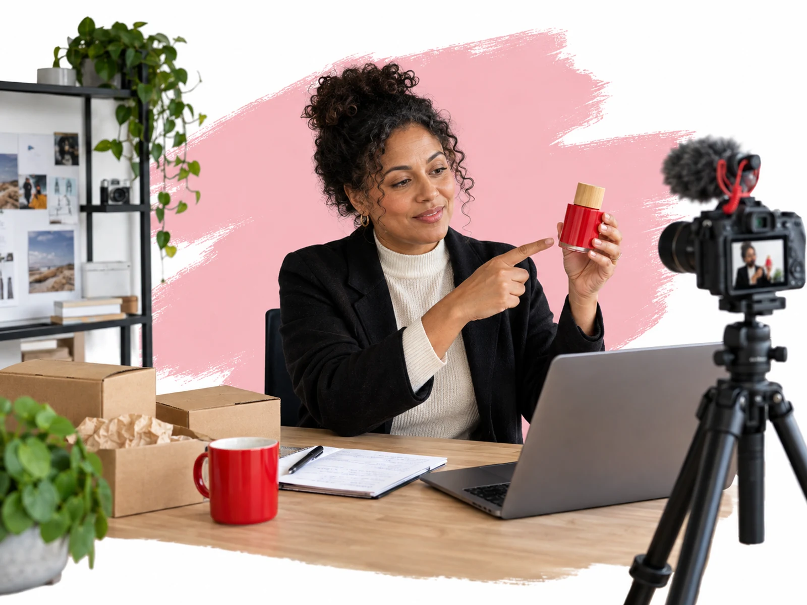 Marketeer filmt een online productdemo