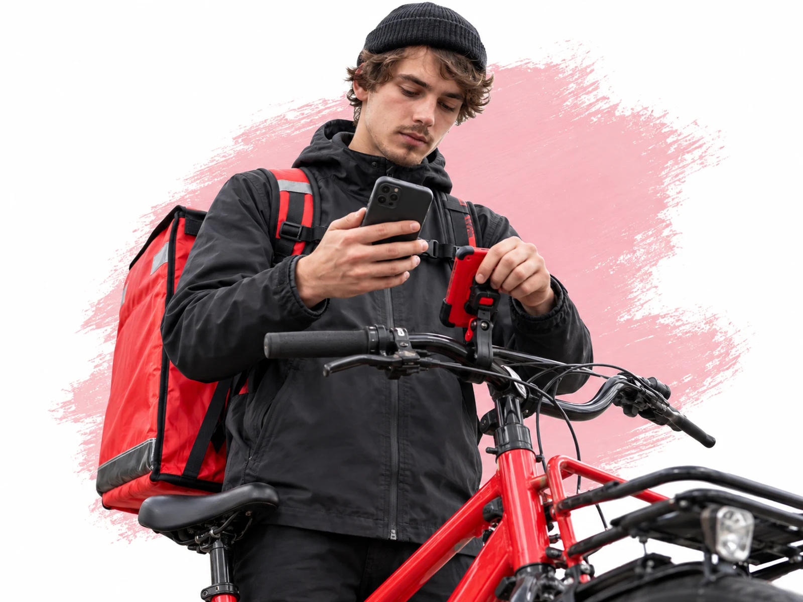 Ondernemer gebruikt mobiel internet voor werk
