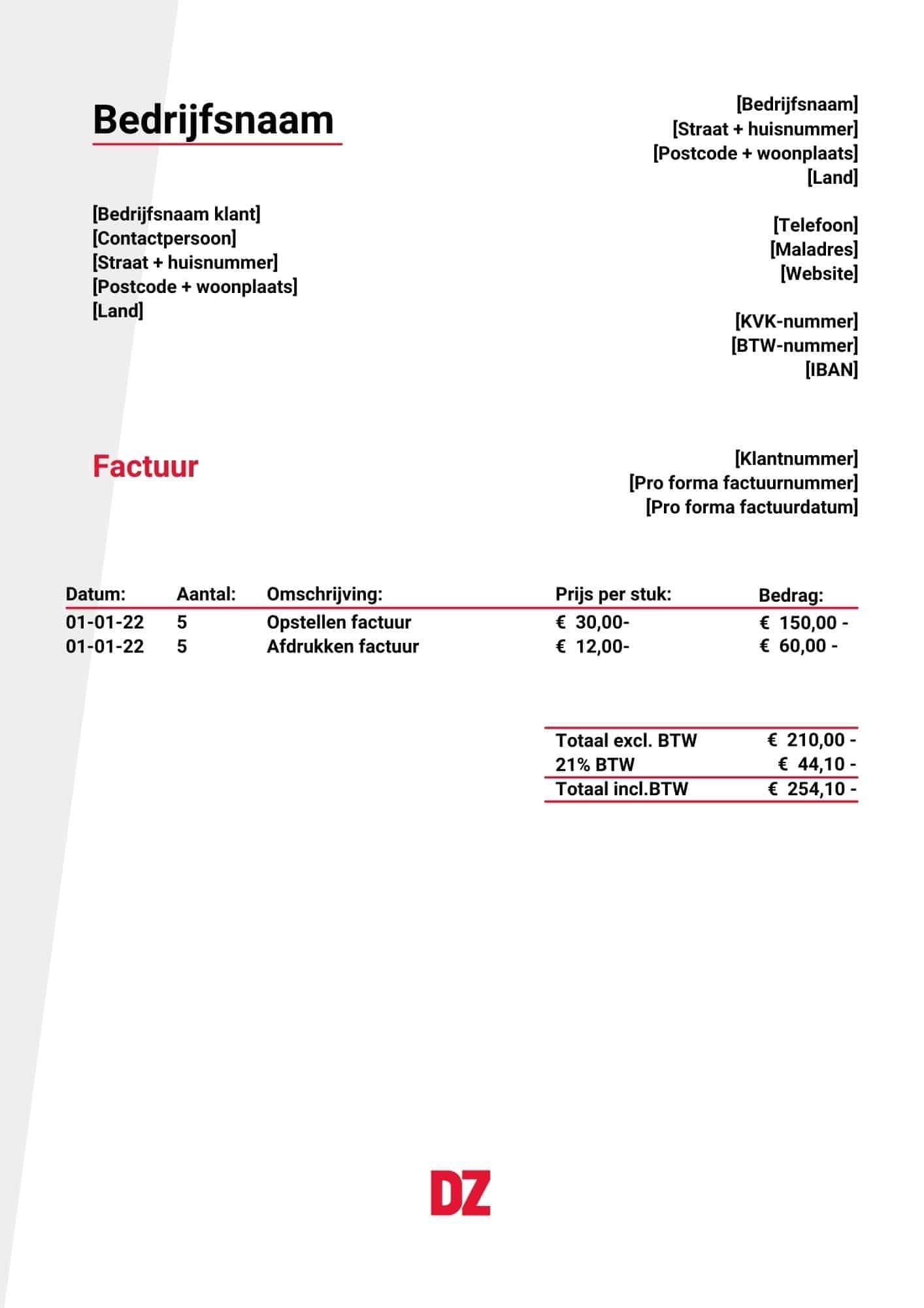 Pro forma factuur